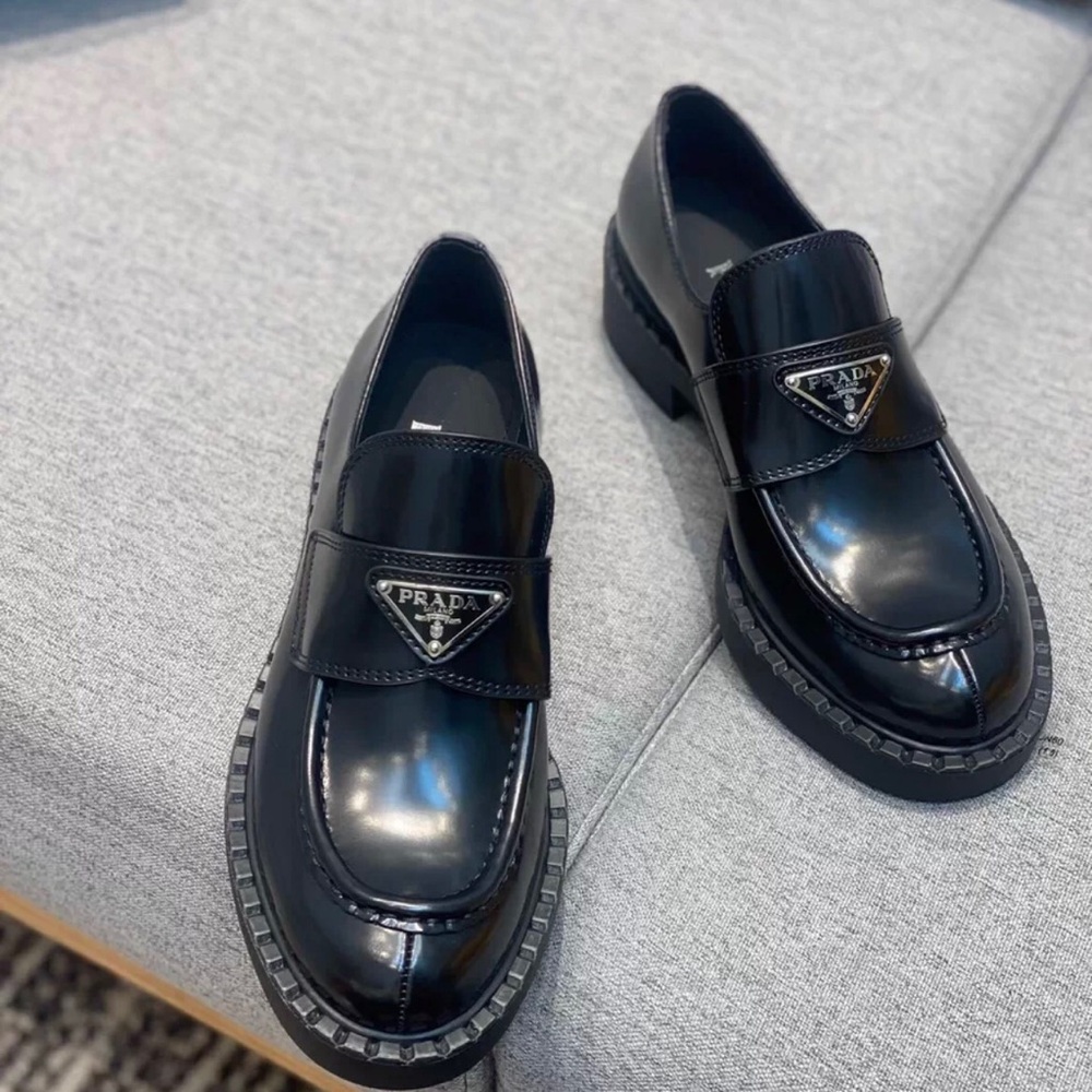 Prada Women's Glossy Black Loafers